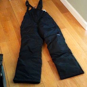 Lands' End Boys Bib Snow Pants, Black, Size 12. NWT